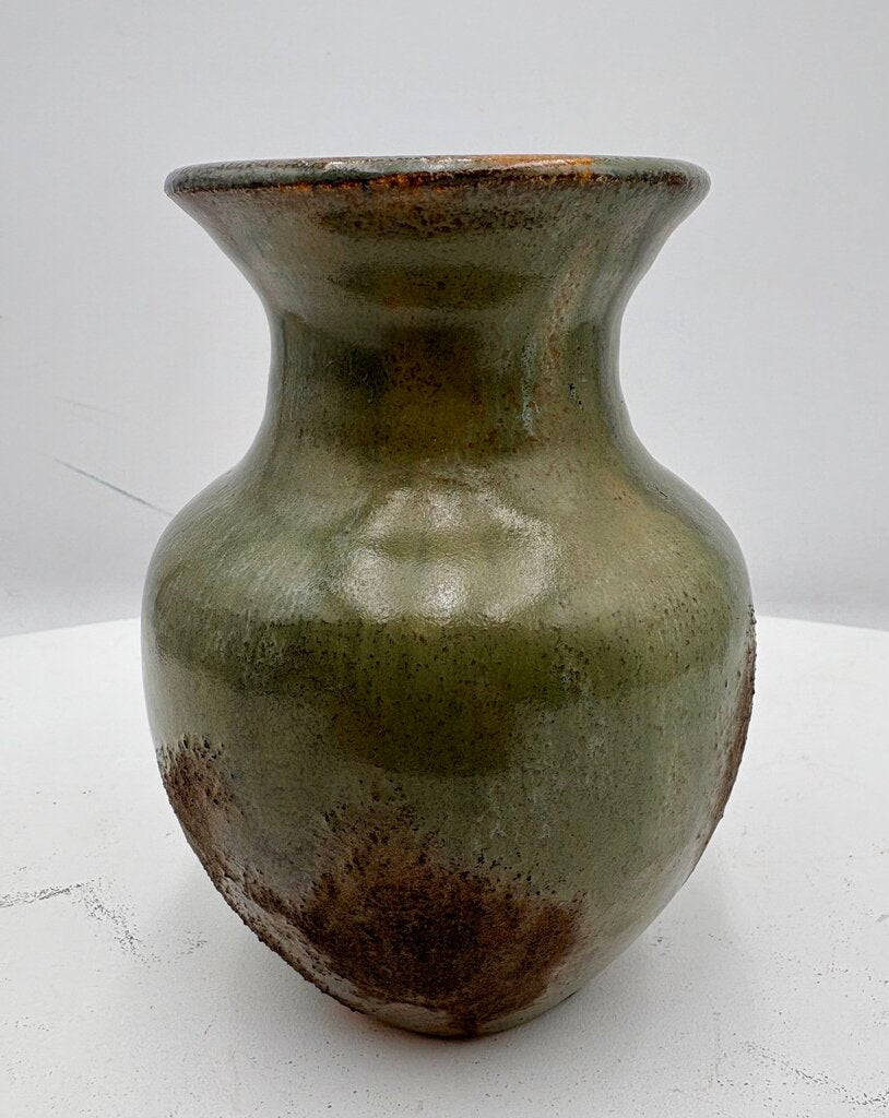 SKP Hand Made Brown Pottery Vase 6"