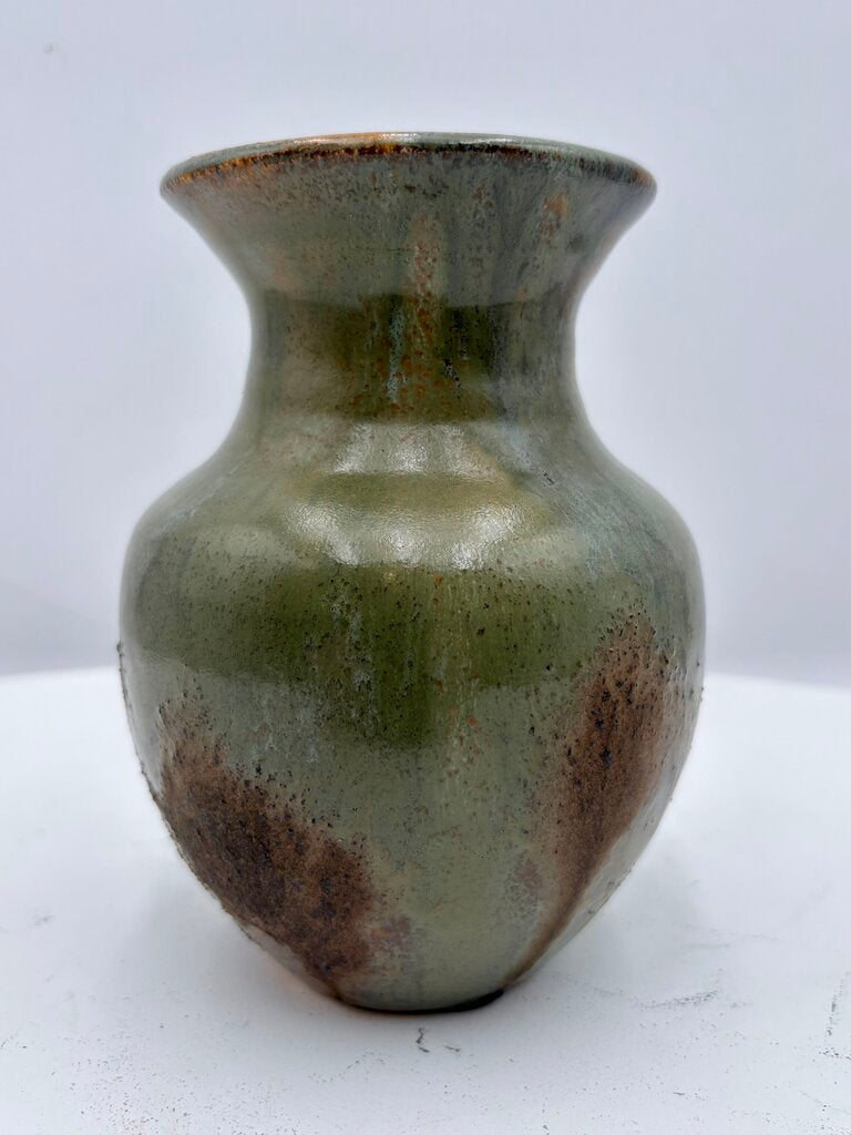 SKP Hand Made Brown Pottery Vase 6"
