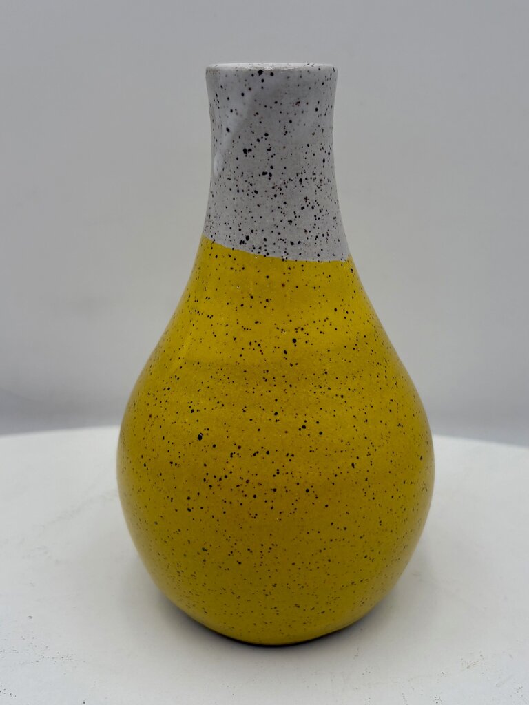 Rachael Pots NYC Yellow Glaze Bud Vase 6" Stamped Bottom