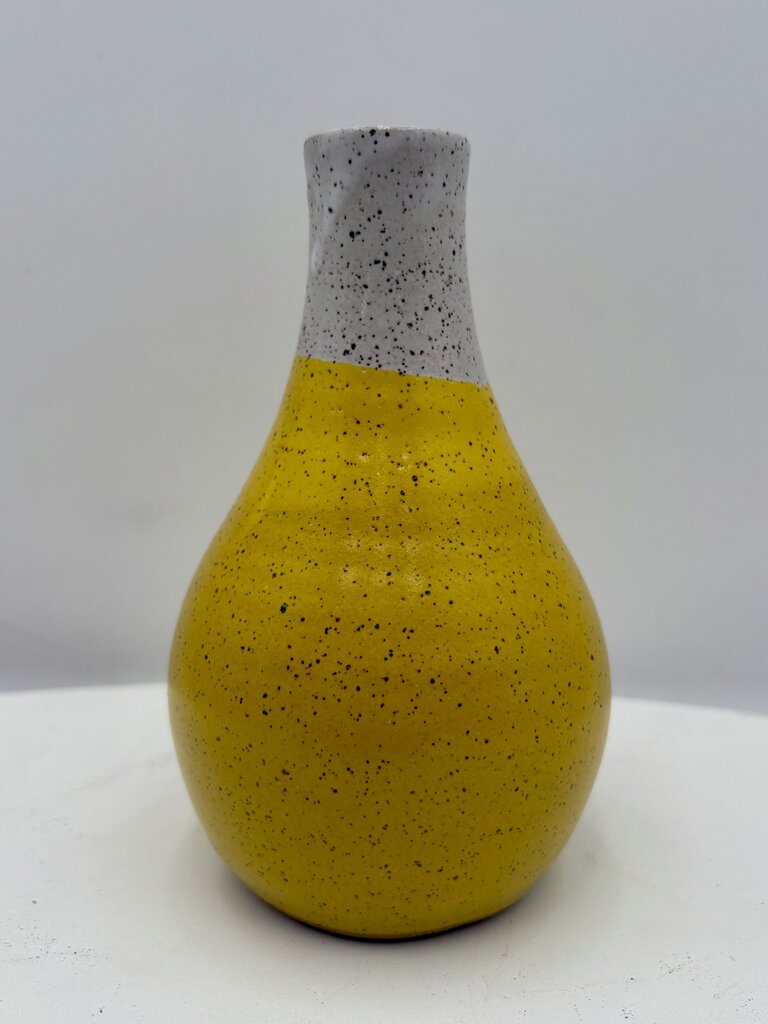 Rachael Pots NYC Yellow Glaze Bud Vase 6" Stamped Bottom