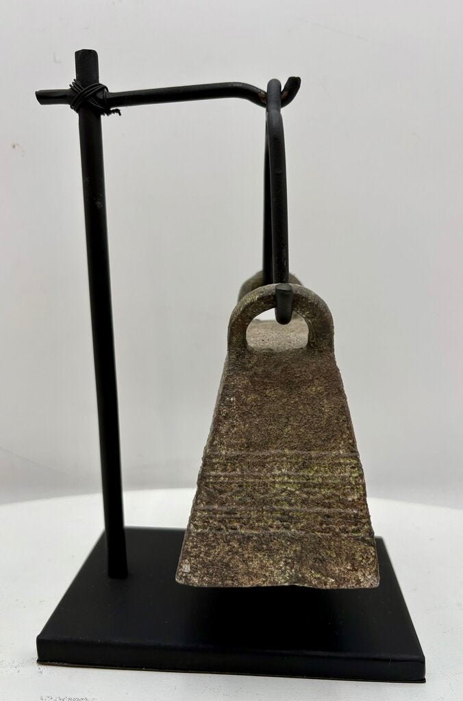 Cast Bronze Replica Antique Cattle Bell on Hanging Stand (3Pcs)