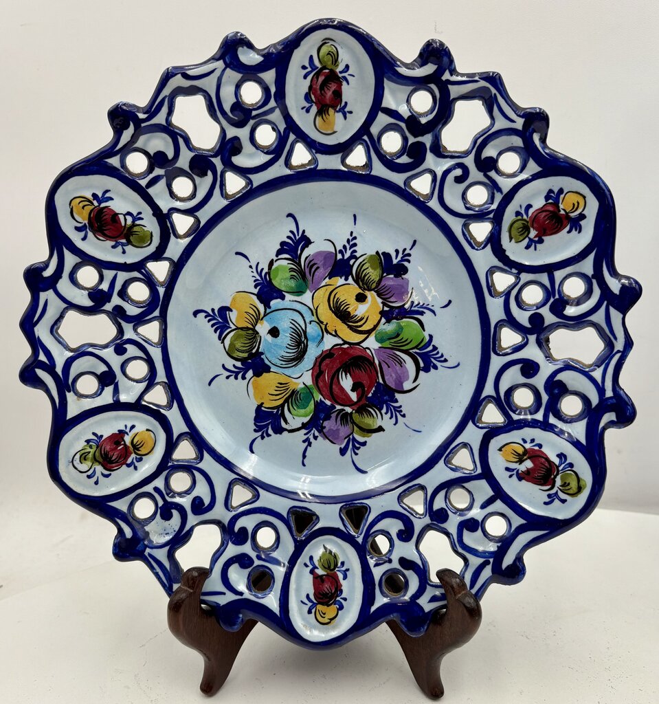 RCCL Portugal Blue Floral Pierced Decorative Plate Set (2Pcs)
