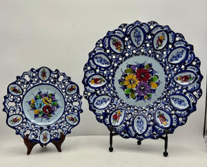 RCCL Portugal Blue Floral Pierced Decorative Plate Set (2Pcs)