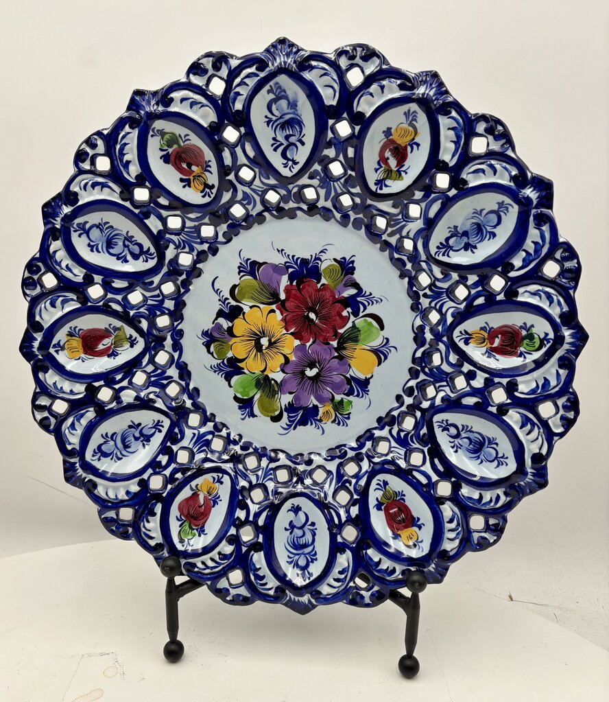 RCCL Portugal Blue Floral Pierced Decorative Plate Set (2Pcs)