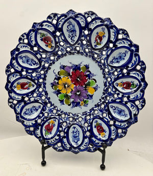 RCCL Portugal Blue Floral Pierced Decorative Plate Set (2Pcs)