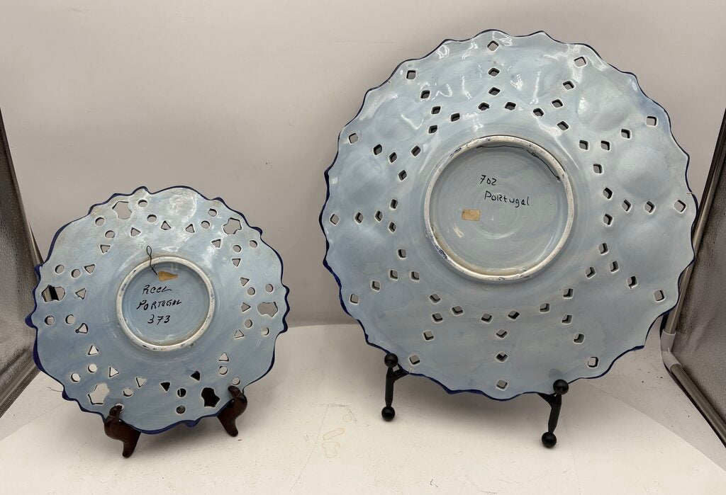RCCL Portugal Blue Floral Pierced Decorative Plate Set (2Pcs)