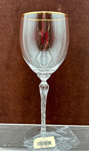 Lenox Monroe Gold Trim Crystal Water Goblets 8.5" (6Pcs)