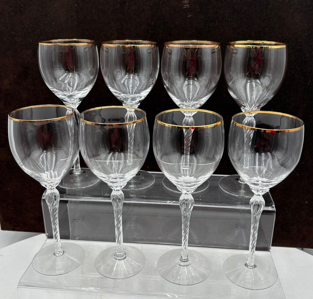 Lenox Monroe Gold Trim Crystal Wine Glass 7.6" (8Pcs)