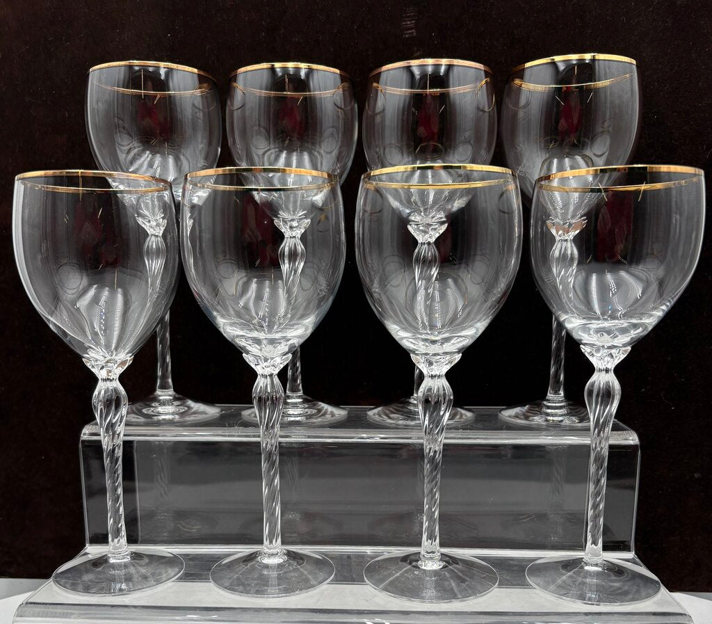 Lenox Monroe Gold Trim Crystal Wine Glass 7.6" (8Pcs)
