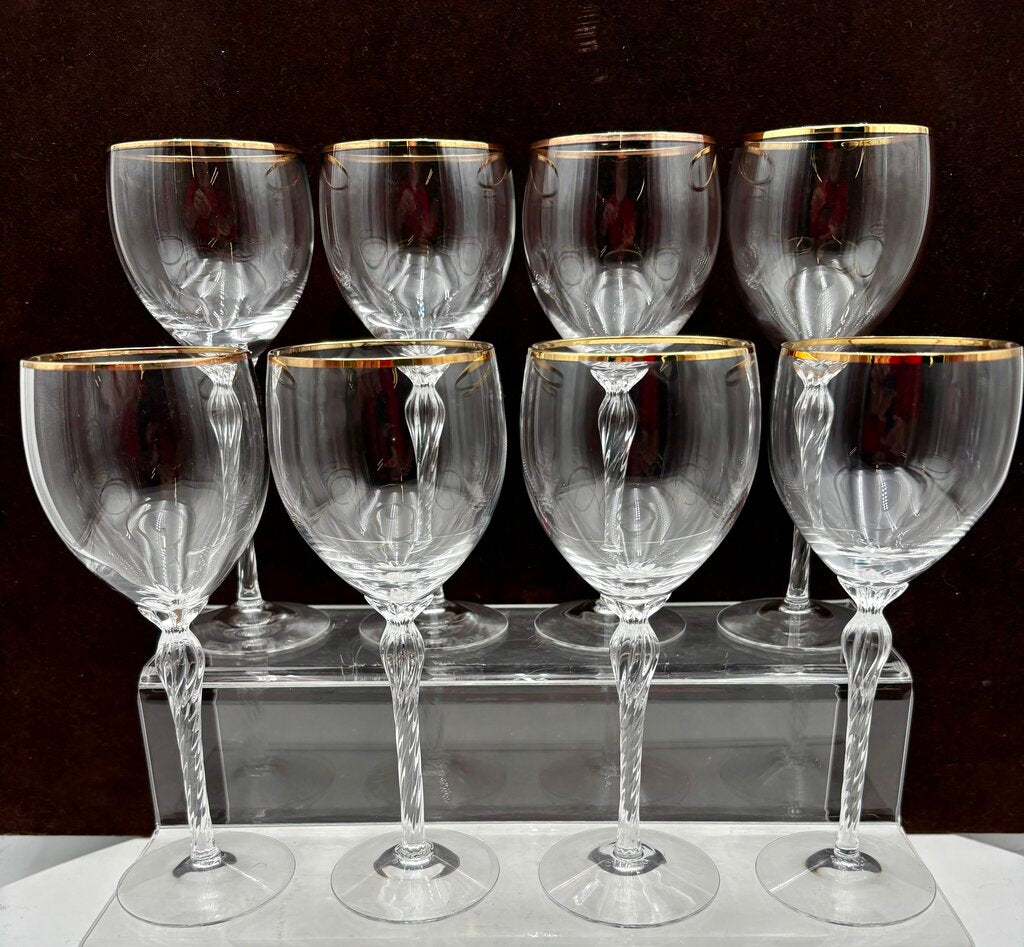 Lenox Monroe Gold Trim Crystal Wine Glass 7.6" (8Pcs)