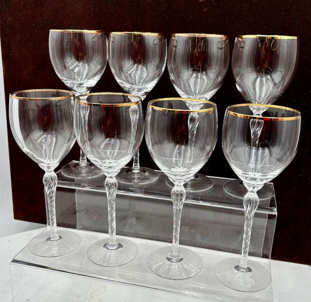 Lenox Monroe Gold Trim Crystal Wine Glass 7.6" (8Pcs)