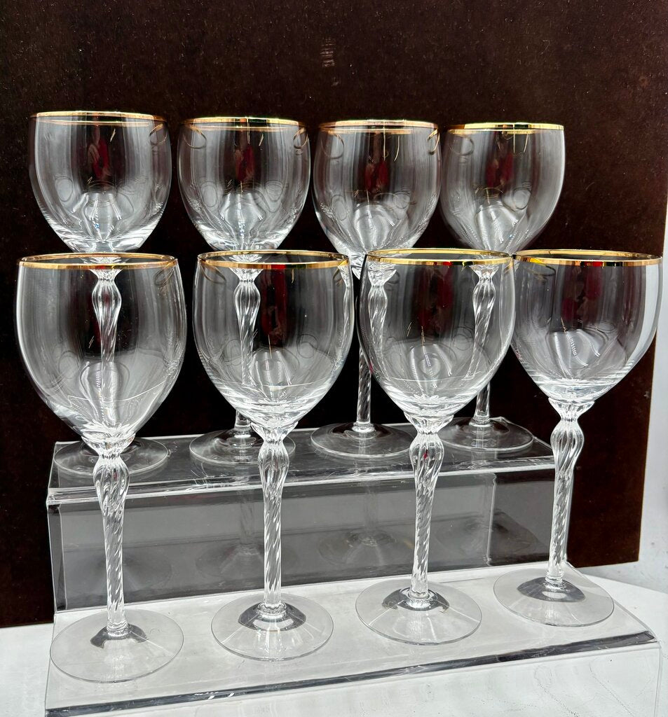 Lenox Monroe Gold Trim Crystal Wine Glass 7.6" (8Pcs)