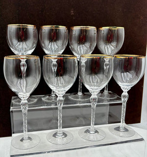 Lenox Monroe Gold Trim Crystal Wine Glass 7.6" (8Pcs)