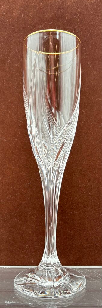 Lenox Millennium Gold Trim Crystal Champagne Flutes 9.1" (PAIR)