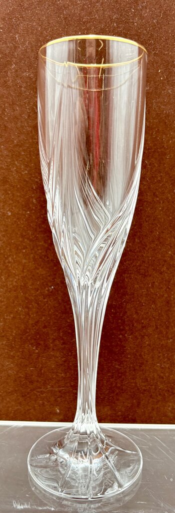 Lenox Millennium Gold Trim Crystal Champagne Flutes 9.1" (PAIR)
