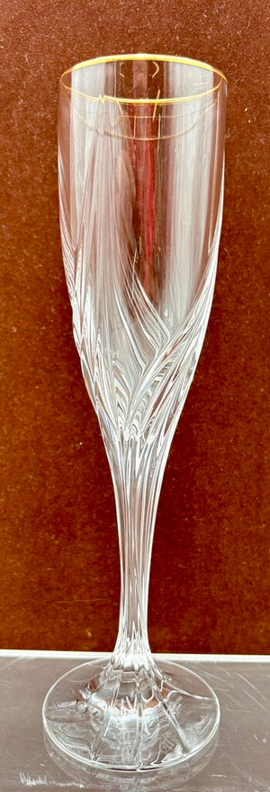 Lenox Millennium Gold Trim Crystal Champagne Flutes 9.1" (PAIR)