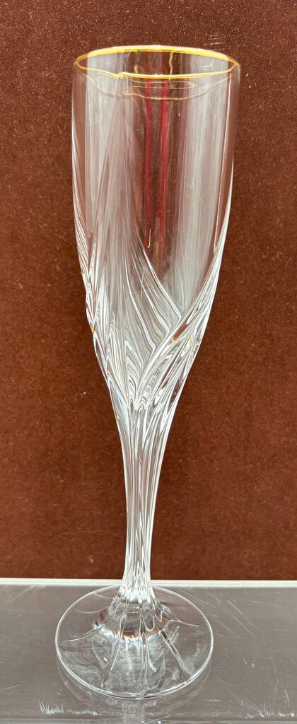 Lenox Millennium Gold Trim Crystal Champagne Flutes 9.1" (PAIR)