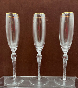 Lenox Monroe Gold Trim Crystal Champagne Flute 9.25"
