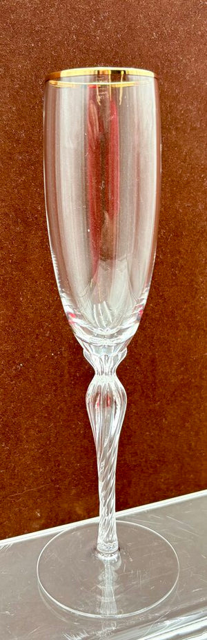 Lenox Monroe Gold Trim Crystal Champagne Flute 9.25"