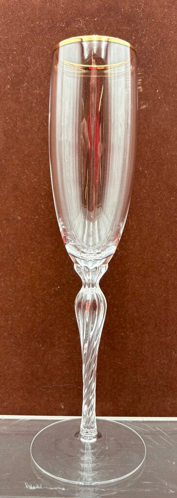 Lenox Monroe Gold Trim Crystal Champagne Flute 9.25"