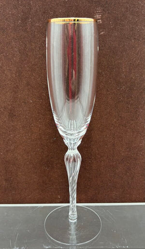 Lenox Monroe Gold Trim Crystal Champagne Flute 9.25"