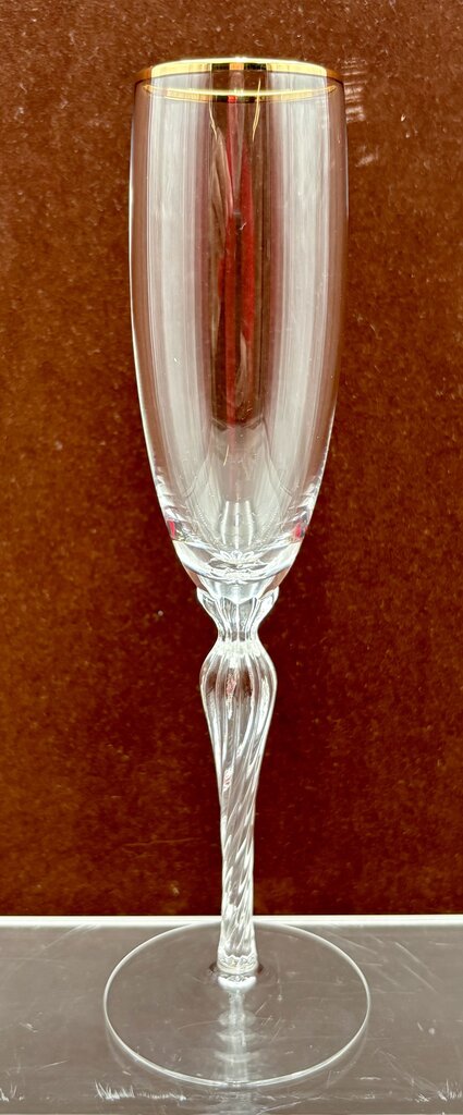 Lenox Monroe Gold Trim Crystal Champagne Flute 9.25"