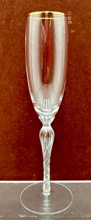 Lenox Monroe Gold Trim Crystal Champagne Flute 9.25"