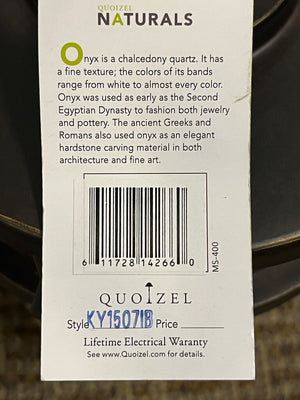 Quoizel Naturals Onyx Pendants Pair NEW