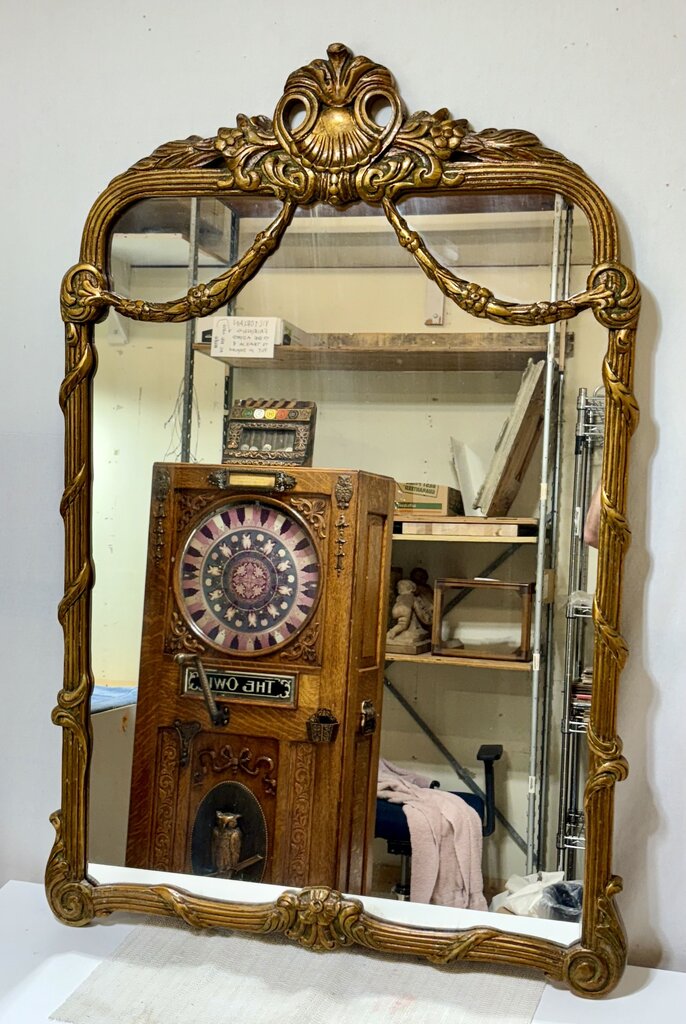 French ProvincialComposite Fleur de Lis Gilt Wall Mirror
