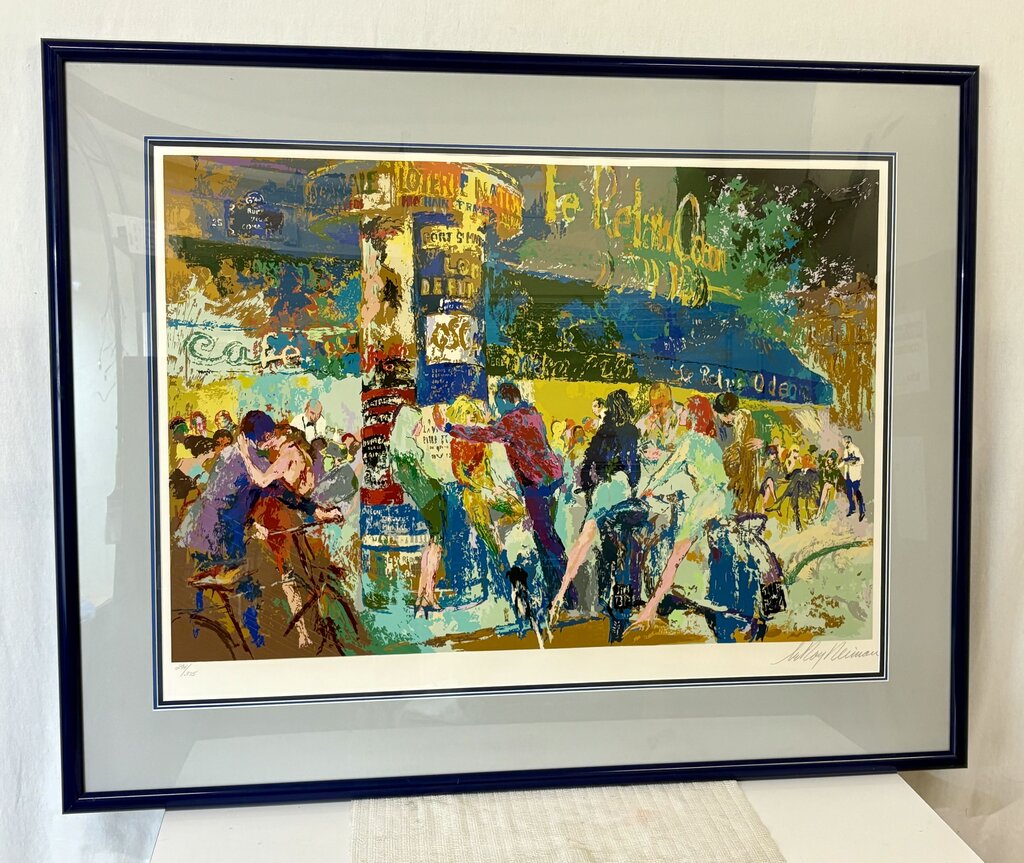 Leroy Neiman " Left Bank Cafe' Paris 1987 Serigraph #294/375 Signed