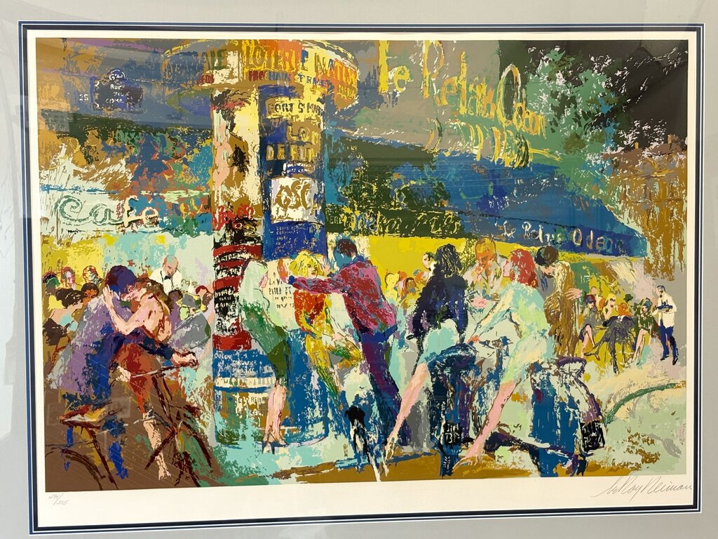 Leroy Neiman " Left Bank Cafe' Paris 1987 Serigraph #294/375 Signed