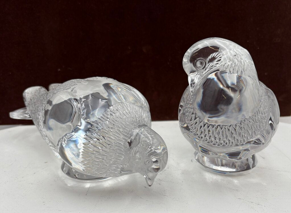 Lalique Lifesize Crystal Pigeon Set (2Pcs)
