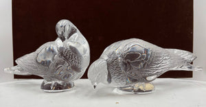 Lalique Lifesize Crystal Pigeon Set (2Pcs)