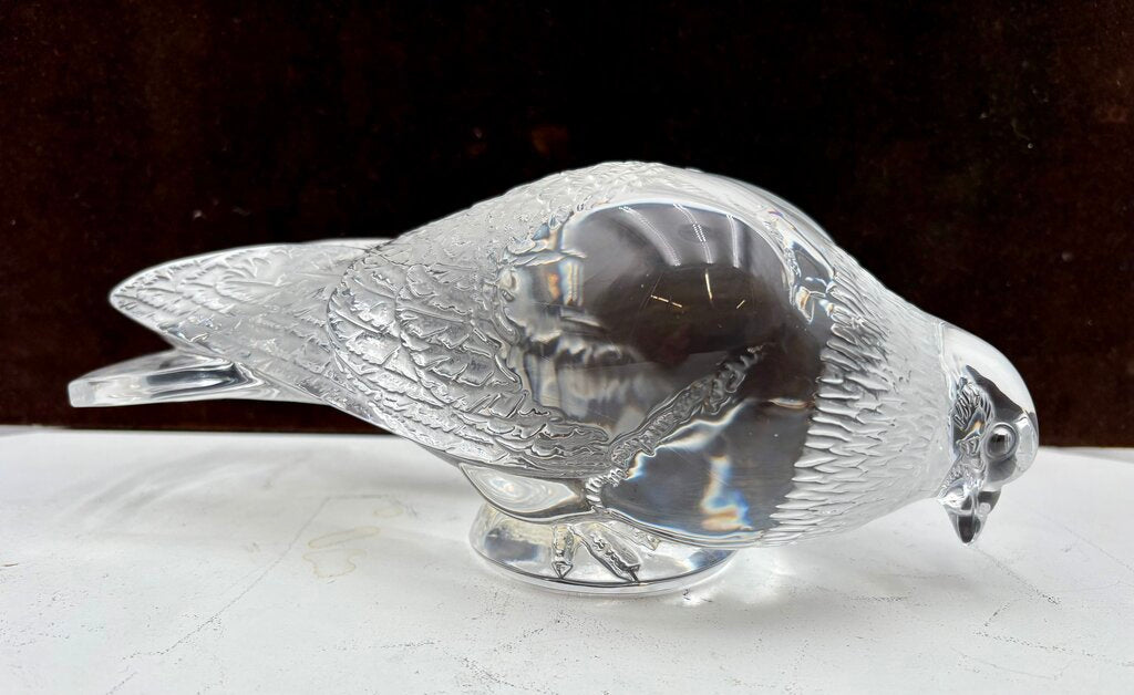 Lalique Lifesize Crystal Pigeon Set (2Pcs)