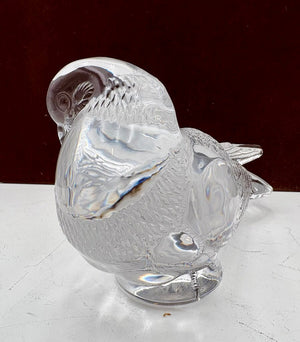 Lalique Lifesize Crystal Pigeon Set (2Pcs)