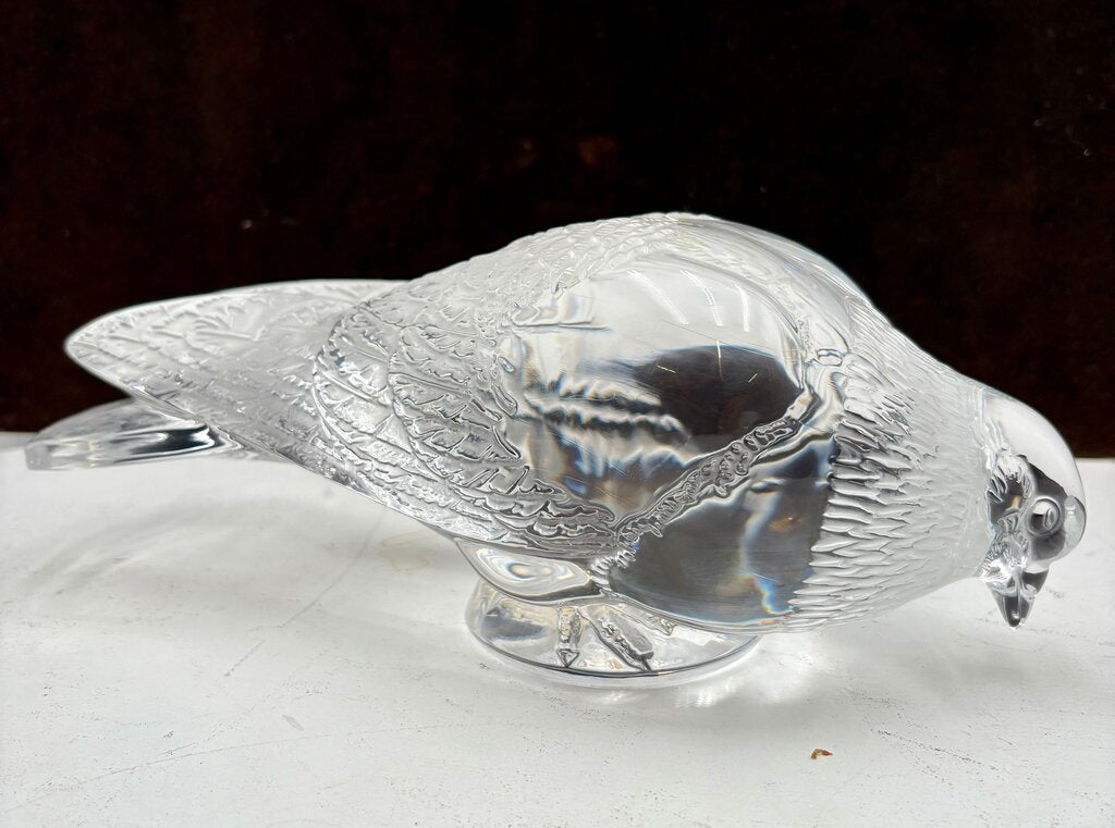 Lalique Lifesize Crystal Pigeon Set (2Pcs)