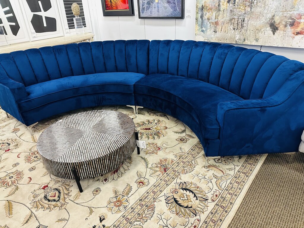 Circular Modular Curved Velvet Sectional Orig. $3307 (141.8 X 28 X 35.1)
