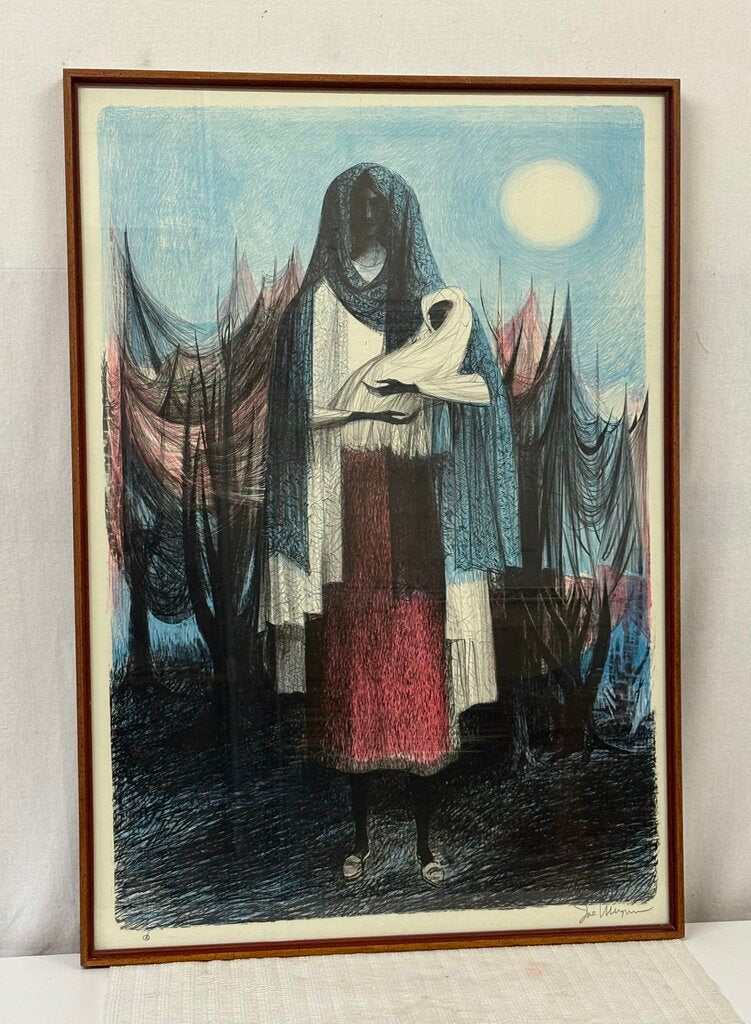Joseph Anthony Mugnaini "Madona & Child" Signed Colored Litho w/ Cert.