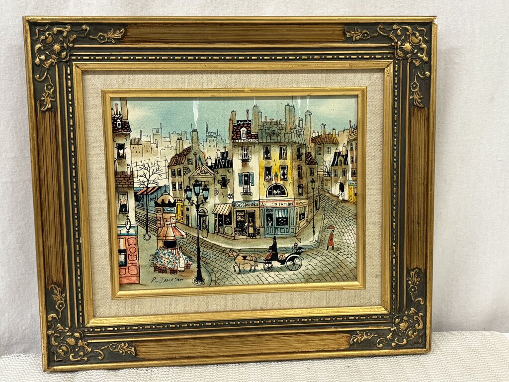 Peter Jannsen "Side Street" Original Oil on Canvas Signed w/ Cert.