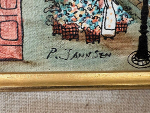 Peter Jannsen "Side Street" Original Oil on Canvas Signed w/ Cert.