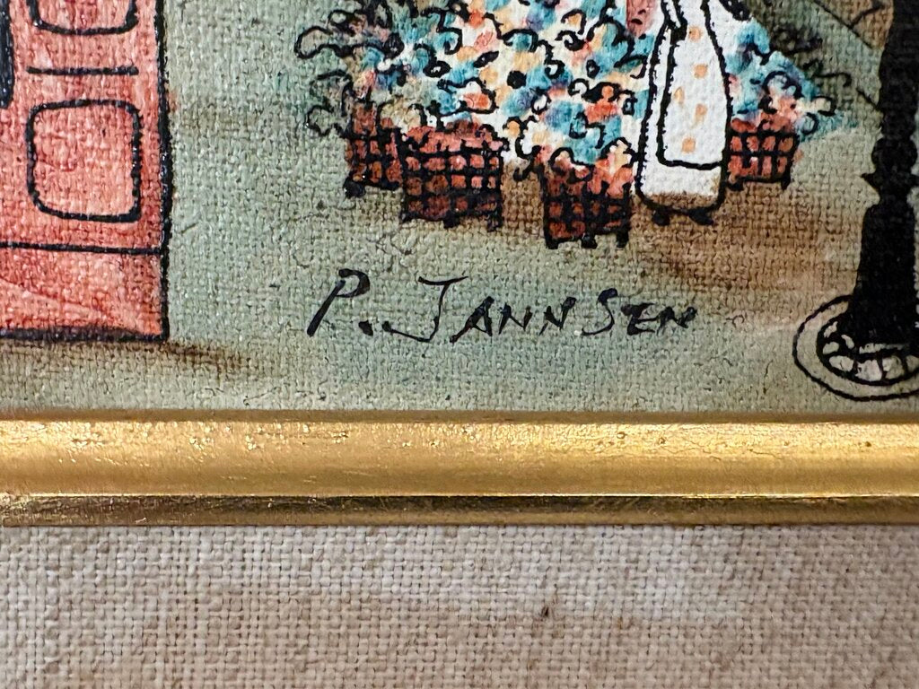Peter Jannsen "Side Street" Original Oil on Canvas Signed w/ Cert.