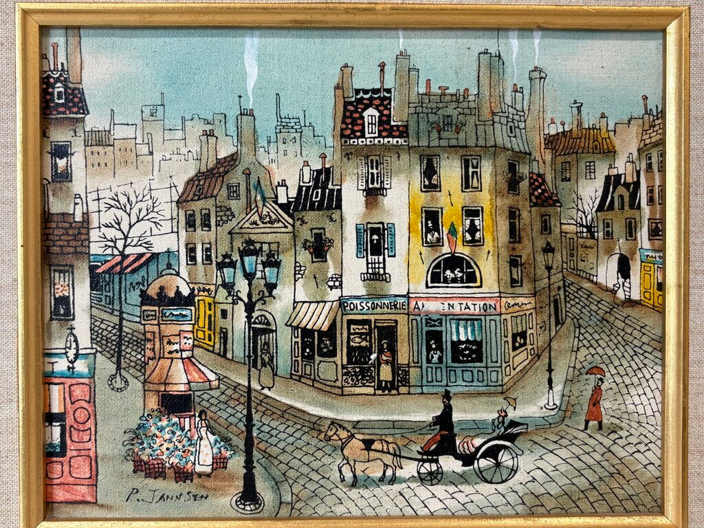 Peter Jannsen "Side Street" Original Oil on Canvas Signed w/ Cert.