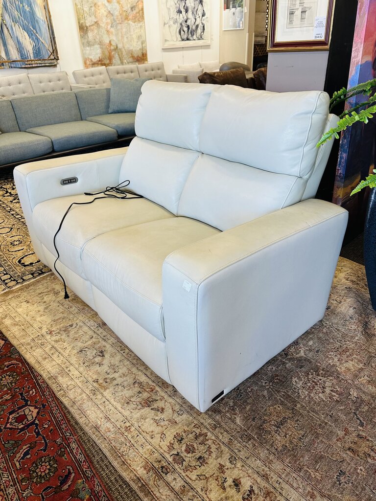 Abbyson Leather Eclectic Sofa 59" W.