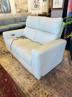 Abbyson Leather Eclectic Sofa 59" W.