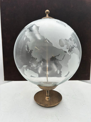 World Market Clear Frosted Glass Continental Globe 15"