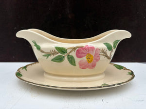 Vintage Franciscan Desert Rose USA Ca. Gravy Boat w/ Attached Drip Tray 3.75"