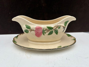 Vintage Franciscan Desert Rose USA Ca. Gravy Boat w/ Attached Drip Tray 3.75"