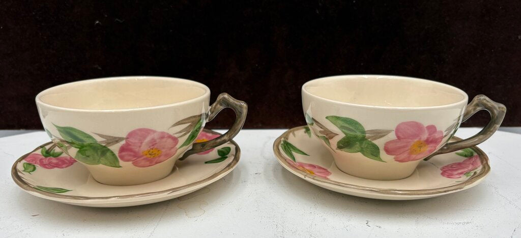 Franciscan Desert Rose England Teacup & Saucer Set (PAIR)