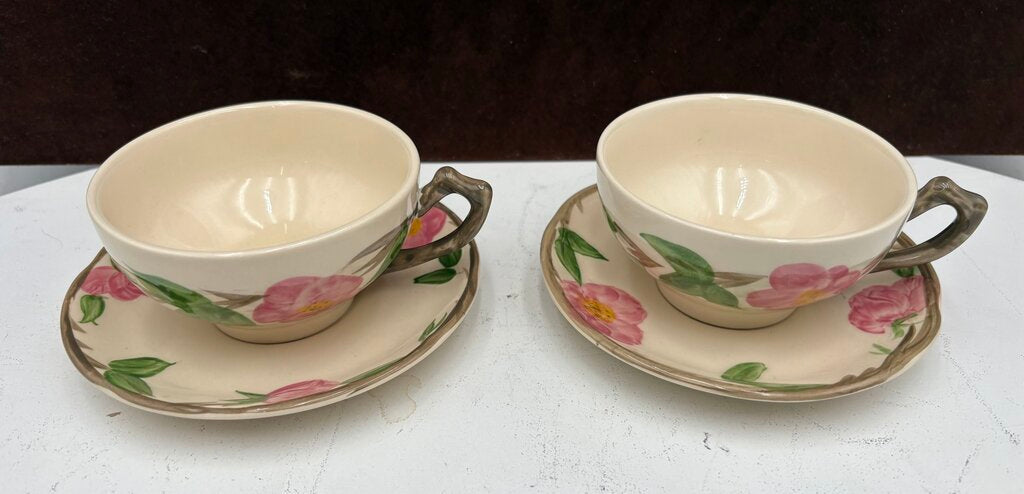 Franciscan Desert Rose England Teacup & Saucer Set (PAIR)