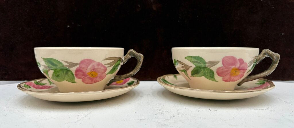 Franciscan Desert Rose England Teacup & Saucer Set (PAIR)